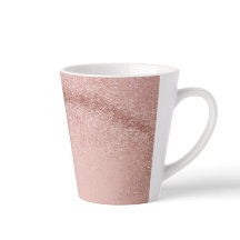 Rose Gold Pink Glitzer Latte Tasse