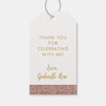 Rose Gold Pink Glitzer Streifen Gastgeschenk