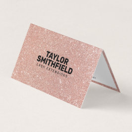 Rose Gold Pink Glitzer Trendy Nails Lashes Visitenkarten