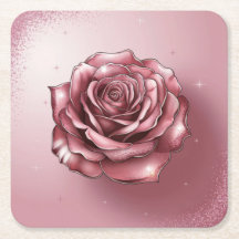 Rose Gold Pink Glitzer Untersetzer