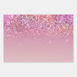 Rose Gold Pink Gold Glitzer Sparkone Geschenkpapier Set