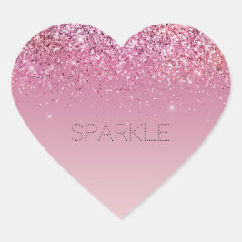 Rose Gold Pink Gold Glitzer Sparkone Herz-Aufkleber