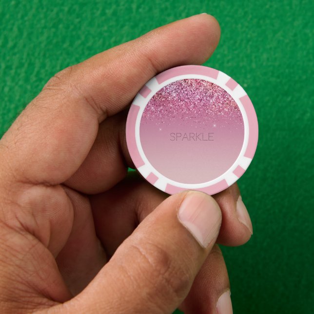 Rose Gold Pink Gold Glitzer Sparkone Pokerchips (Hand)
