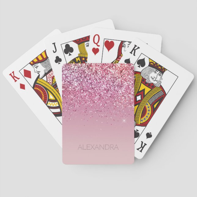 Rose Gold Pink Gold Glitzer Sparkone Spielkarten (Rückseite)