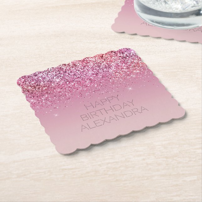 Rose Gold Pink Gold Glitzer Sparkone Untersetzer (angewinkelt)