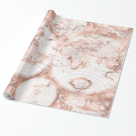 Rose Gold Pink Metal Glitzer Antiquitätenkarte Geschenkpapier