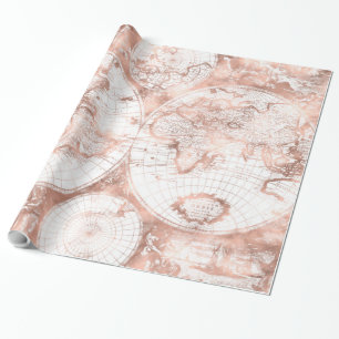 Rose Gold Pink Metal Glitzer Antiquitätenkarte Geschenkpapier