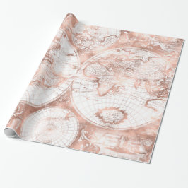 Rose Gold Pink Metal Glitzer Antiquitätenkarte Geschenkpapier