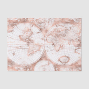 Rose Gold Pink Metal Glitzer Antiquitätenkarte Seidenpapier