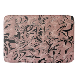 Rose Gold Pink Metallischer Marmorwirl Badematte