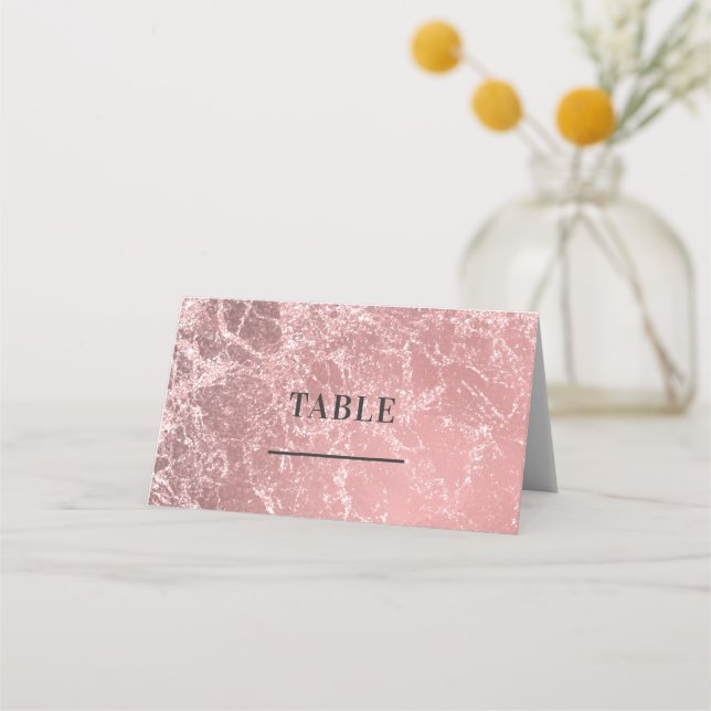 Rose Gold Pink Moderne Marmortische Sitzplätze Platzkarte (Vorderseite)