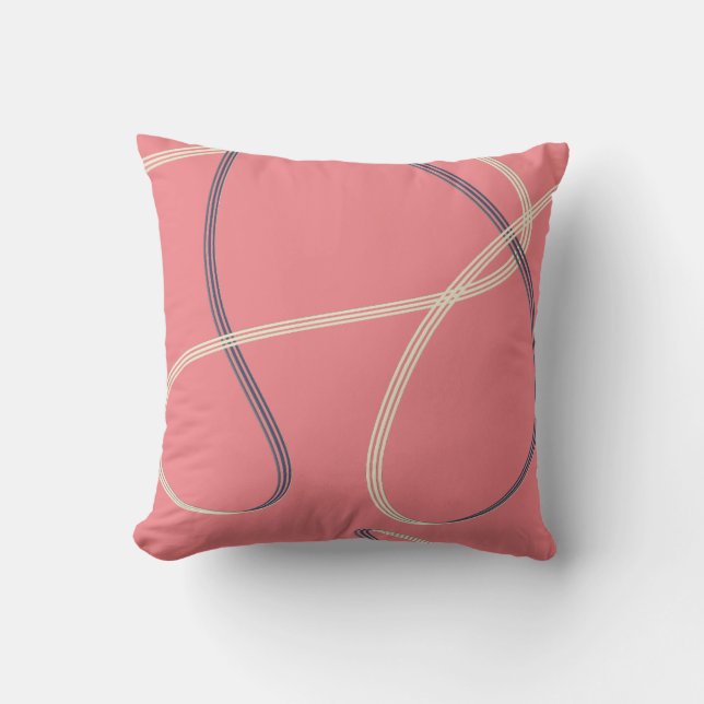 Rose Gold Pink Modernes Abstraktes Kissen (Vorderseite)