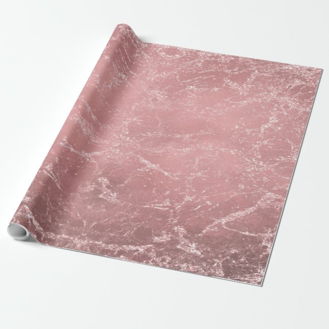 Rose Gold Pink Modernes, trendiges Glam Marmorchic Geschenkpapier (Ungerollt)