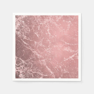 Rose Gold Pink Modernes, trendiges Glam Marmorchic Serviette