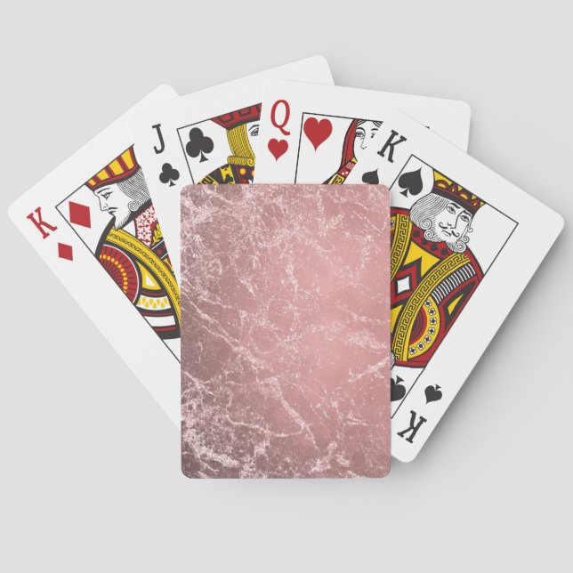 Rose Gold Pink Modernes, trendiges Glam Marmorchic Spielkarten (Rückseite)