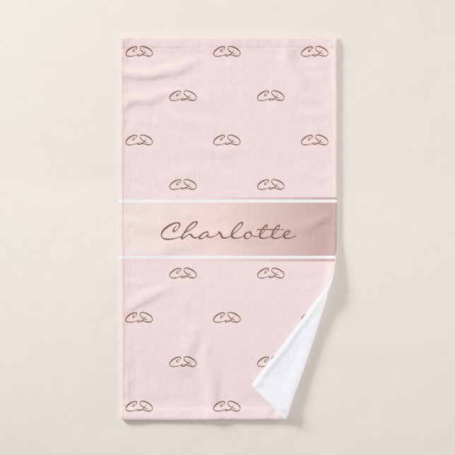 Rose gold pink monogram handtuch (Handtuch)