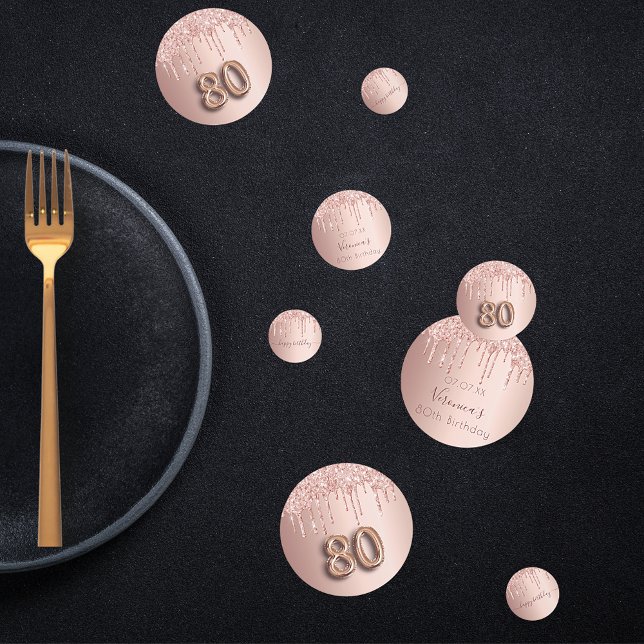Rose Gold, pink, Monogramm, 80. Konfetti (Von Creator hochgeladen)