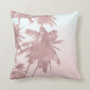 Rose Gold Pink Palms Beach Ombre Palmen Chic Kissen