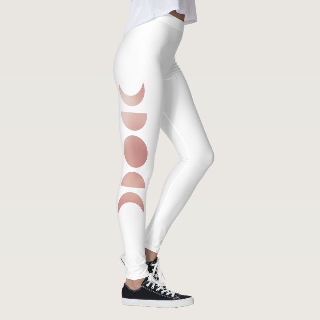 Rose Gold Pink Phasen des Mondes Leggings (Rechts)