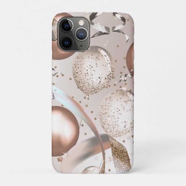 Rose Gold Pink Ribbon & Glitzer Balloons Case-Mate iPhone Hülle (Rückseite)