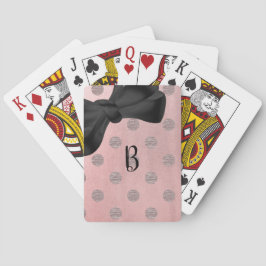 Rose Gold Pink Shine Glam Polka Dots & Bow Modern Spielkarten