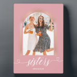 Rose Gold Pink Sisters Personalisiertes Foto Keepa Fotoplatte<br><div class="desc">Rose Gold Pink Sisters Personalisiertes Foto Keepake</div>