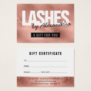 Rose Gold Pink Sparkle certificat cadeau