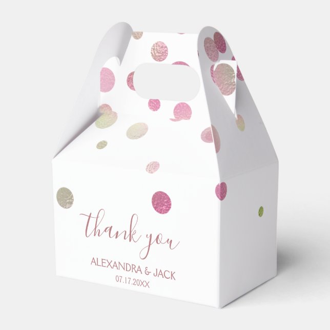 Rose Gold Pink Wedding Imitate Foil Glitzer Geschenkschachtel (Vorderseite)