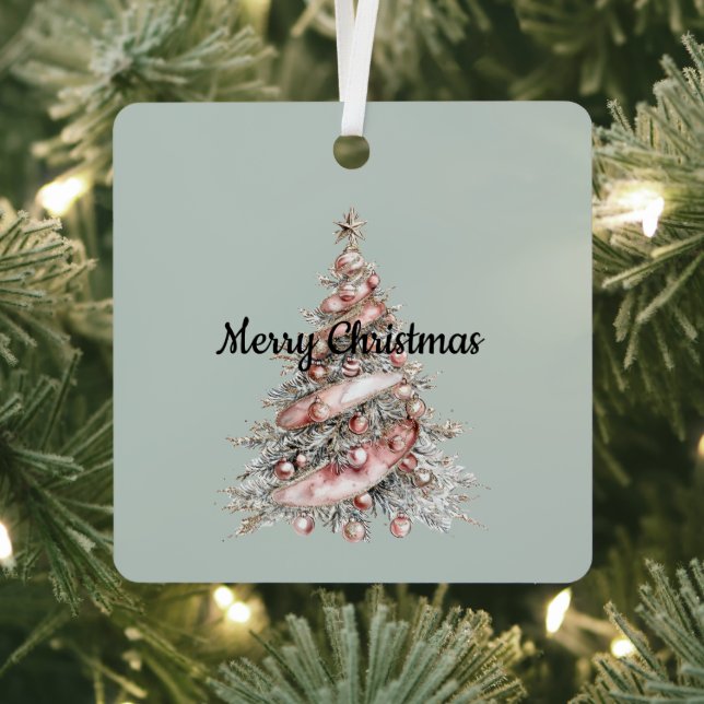 Rose Gold Pink Weihnachtsbaum Ornament Aus Metall (InSitu)