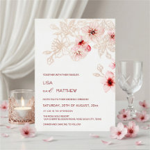 Rose Gold Pinke Kirschblüten-Hochzeit im Casual-S