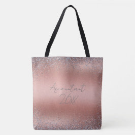 Rose Gold Pinsel Glitzer Monogram | Tasche