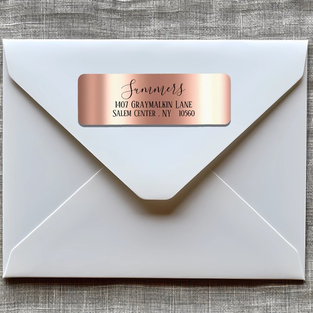 Rose gold Pinselmetall-Script-Adresse (Von Creator hochgeladen)