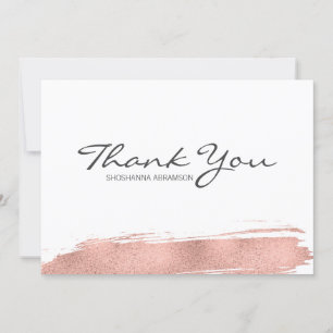 Rose Gold Pinselstrich Bat Mitzvah Dankeschön Kart Dankeskarte