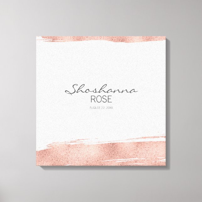 Rose Gold Pinselstrich Bat Mitzvah Sign in Board Leinwanddruck (Vorderseite)