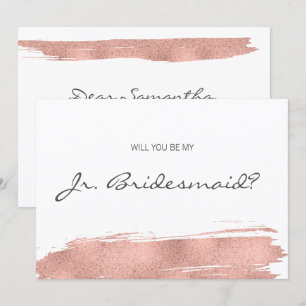 Rose Gold Pinselstrich ist meine Junior Bridesmaid Einladung