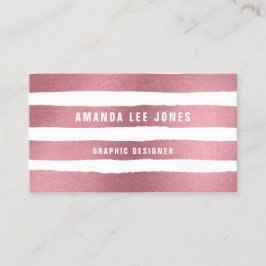 Rose Gold Pinselstriche Visitenkarte