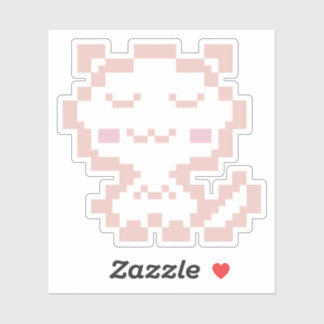 Rose Gold Pixel Cat Aufkleber