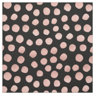 Rose Gold Polka Dot Schwarz bedruckte Stoffe