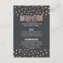 Rose Gold Polka Dots und Holzkohle Black Wedding