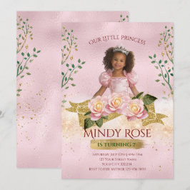 Rose Gold Princess Kindergeburtstag Einladung