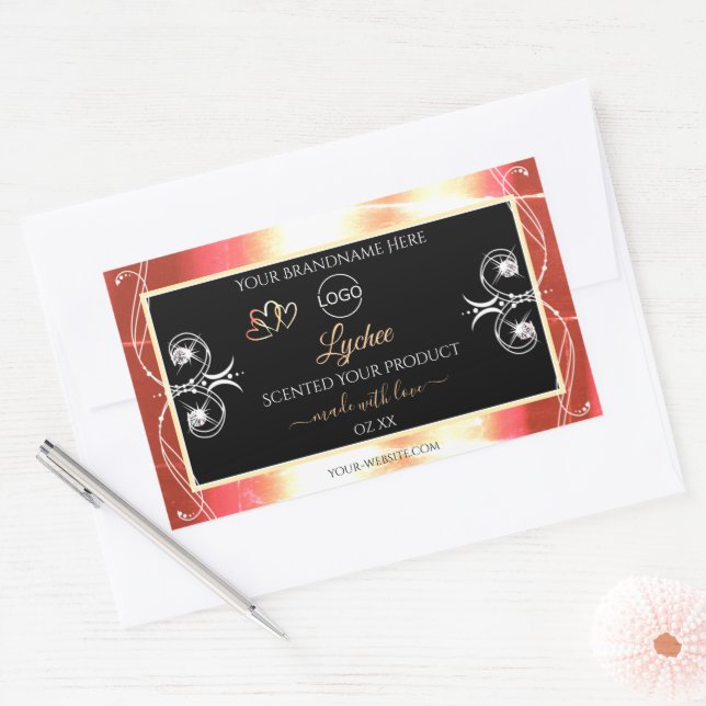Rose Gold Produit Étiquettes Diamants Noir avec lo (Enveloppe)