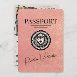 Rose Gold Puerta Vallarta Reisepass Save the Date