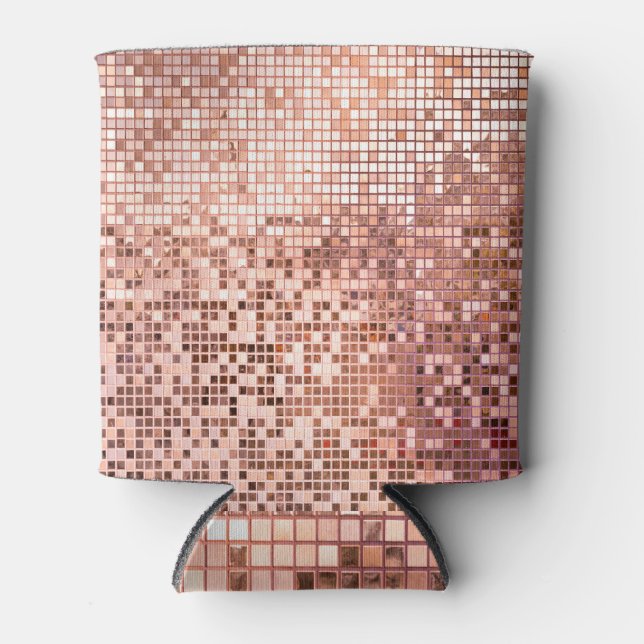 Rose Gold: quadratische Mosaikfliesen. Dosenkühler (Vorderseite)