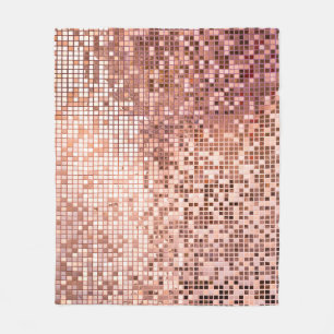 Rose Gold: quadratische Mosaikfliesen. Fleecedecke