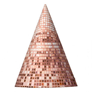 Rose Gold: quadratische Mosaikfliesen. Partyhütchen