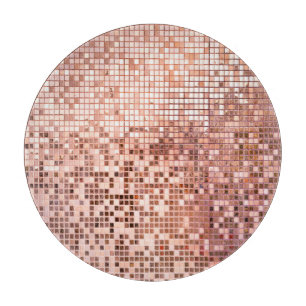 Rose Gold: quadratische Mosaikfliesen. Schneidebrett