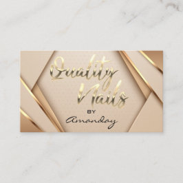 Rose Gold Quality Nägel Script Geometrisches Logo Visitenkarte