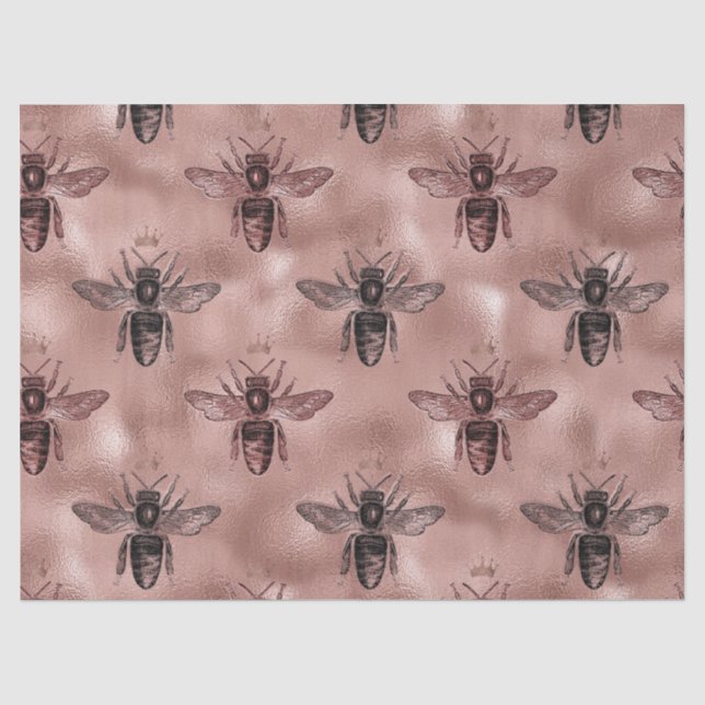 Rose Gold Queen Bee Decoupage Seidenpapier (Vorderseite)