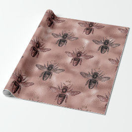 Rose Gold Queen Bee Geschenkpapier