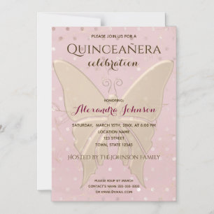 Rose Gold Quinceanera Geburtstag Magneteinladung